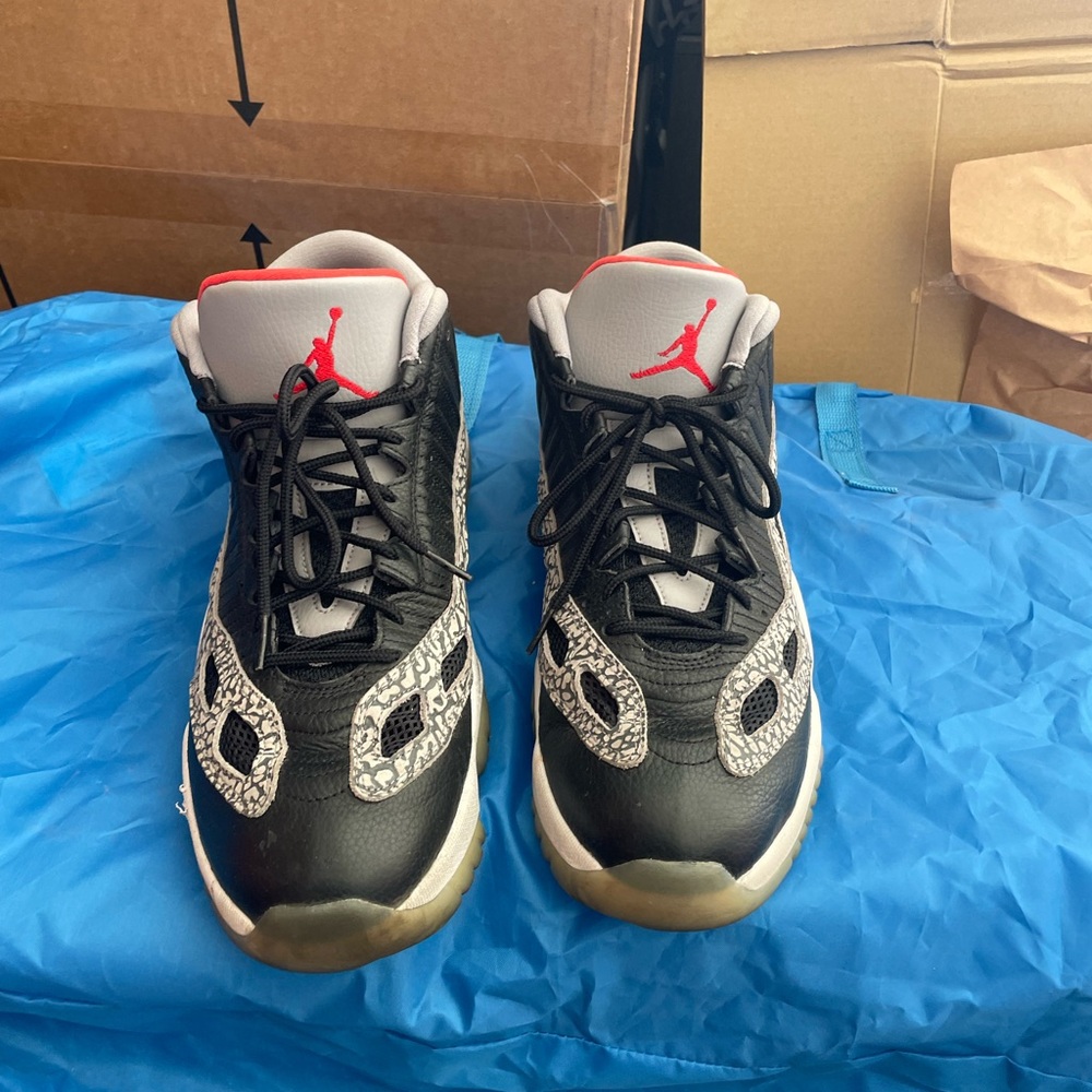 Jordan Air Retro Sneakers - Black and Gray Size 15